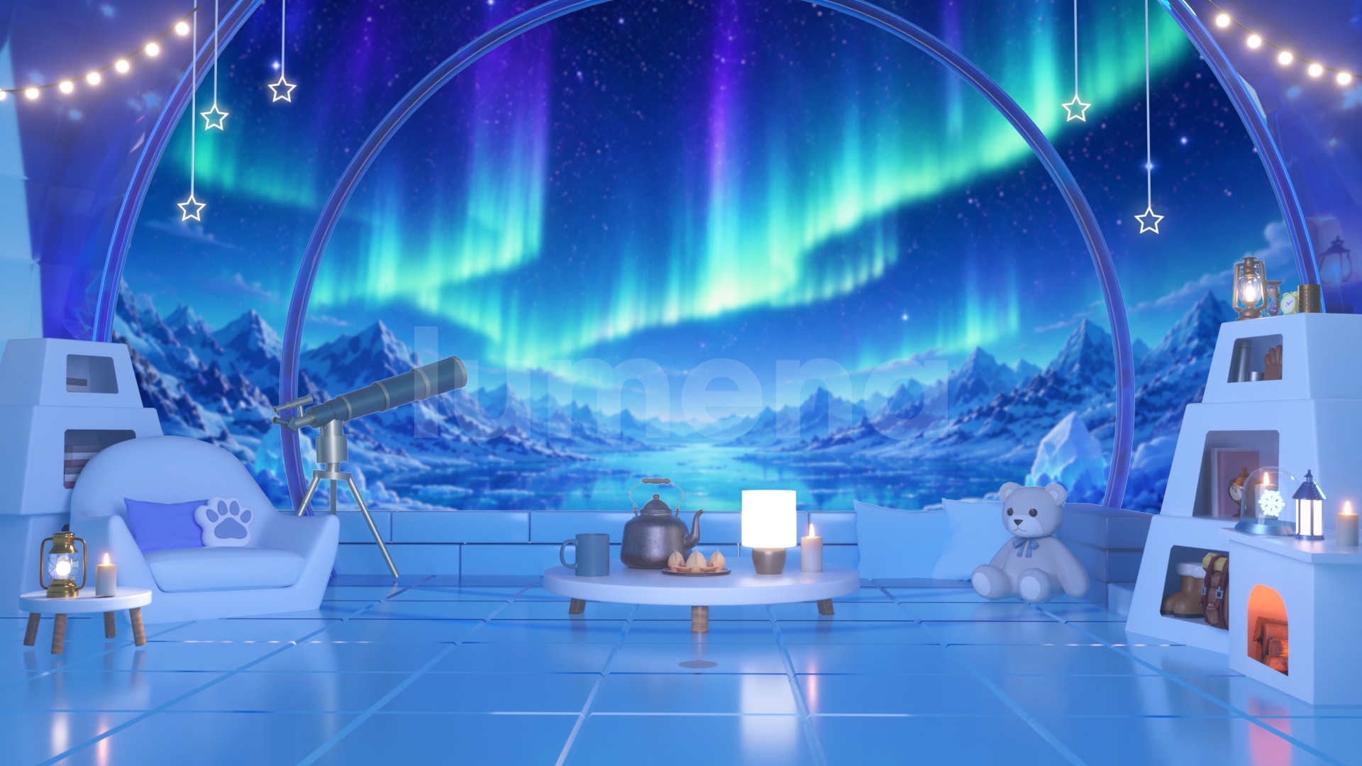 North Pole Room/북극 컨셉 룸 버튜버 방송배경