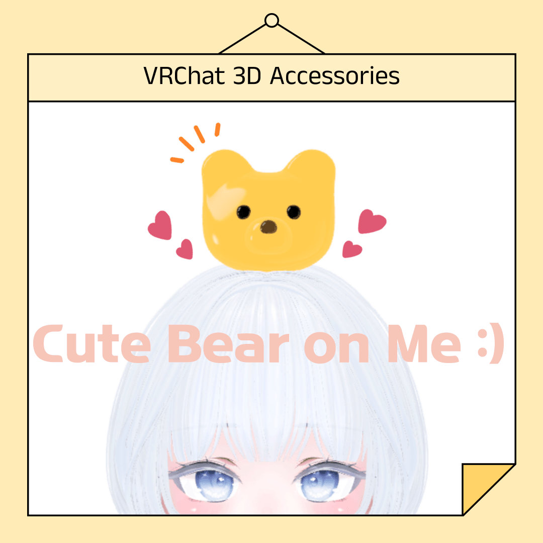 【VRChat 3D Accessories】 가보자곰 악세사리 머리핀 썸네일 1