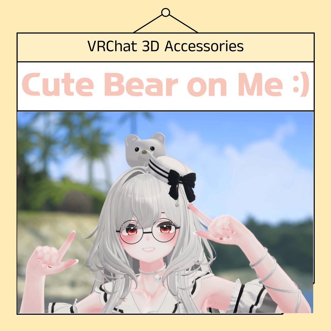 【VRChat 3D Accessories】 가보자곰 악세사리 머리핀 썸네일 4